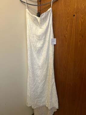 Lulus Everlasting Love White Floral Lace Strapless Mermaid Maxi Dress